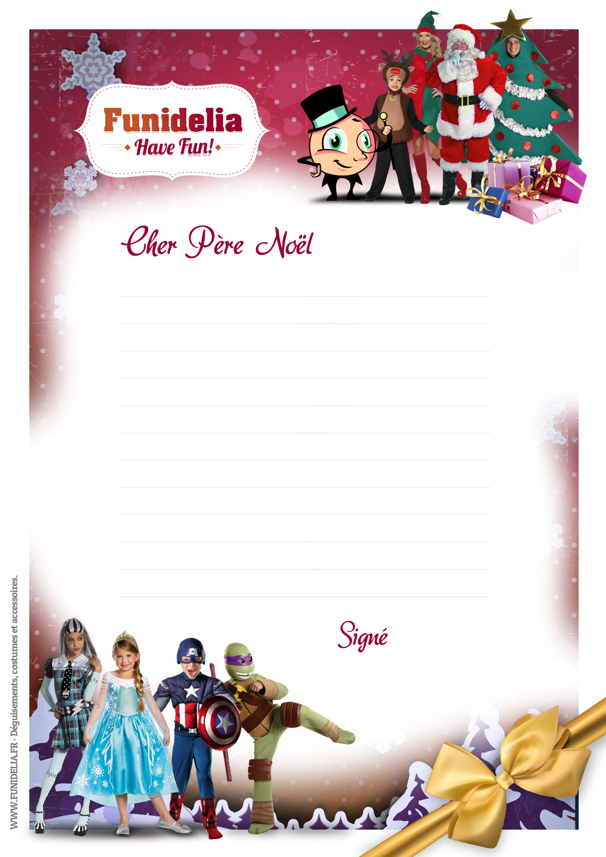 lettre de pere noel exemple